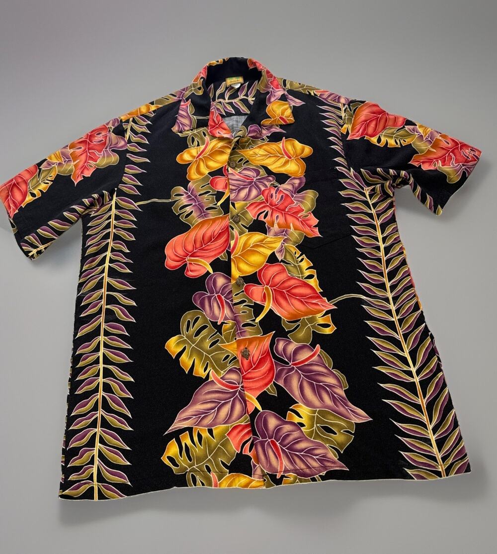 Vintage Ohana Fashion Hawaii Medium Shirt Rayon Aloha Camp Tropical Floral